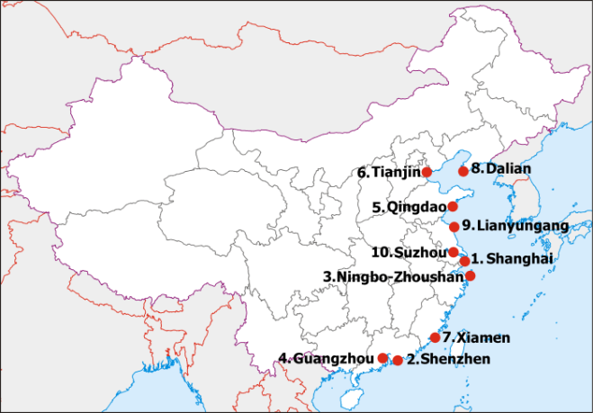 Main ports of China